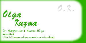 olga kuzma business card